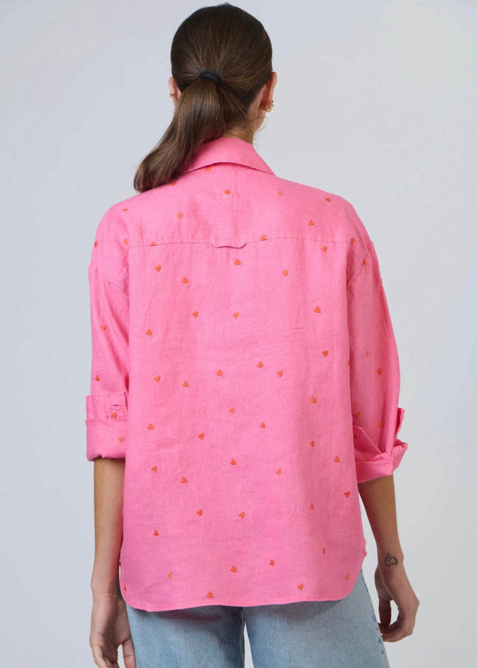 Amour Linen Shirt ~ Pink