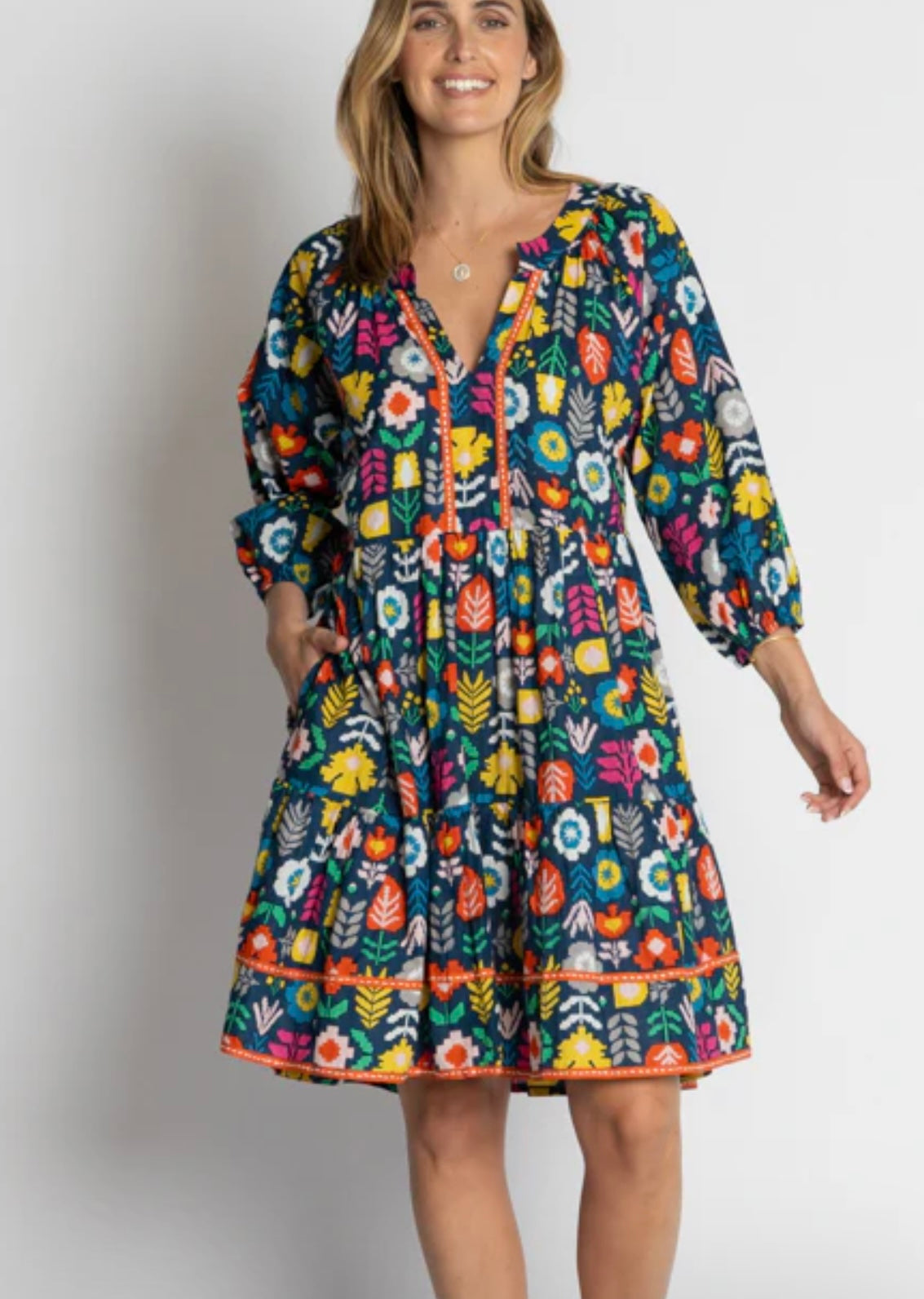 Kalina Dress ~ Navy Print