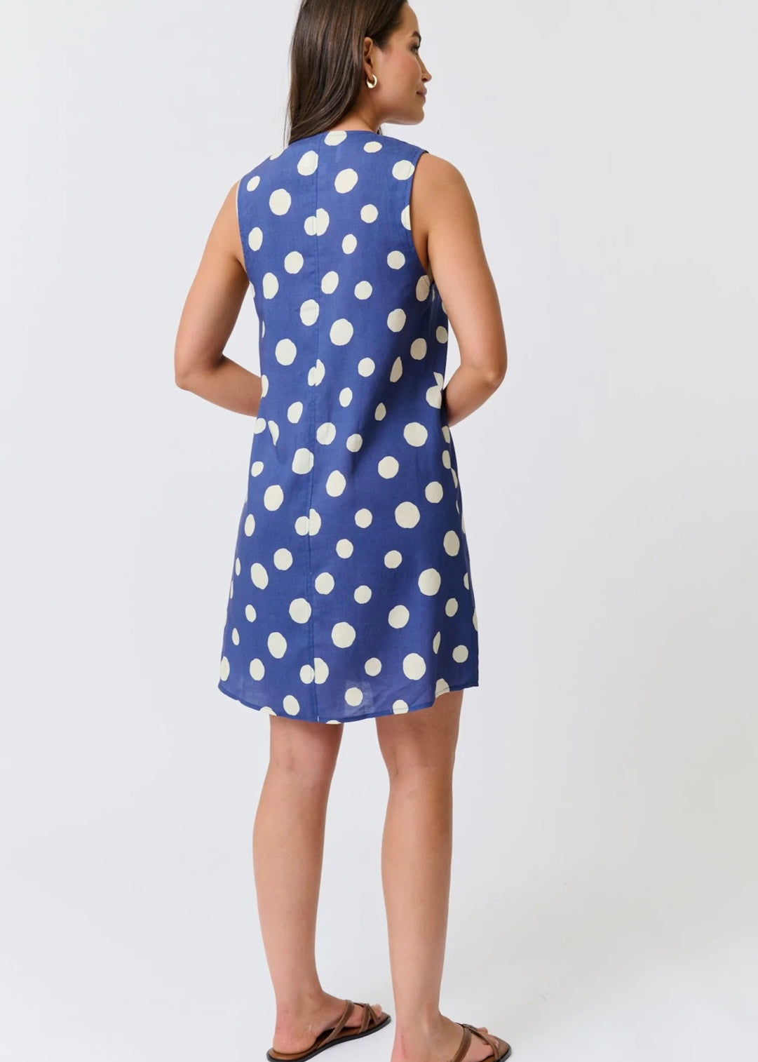 Selena Mini Dress ~ Navy Spot