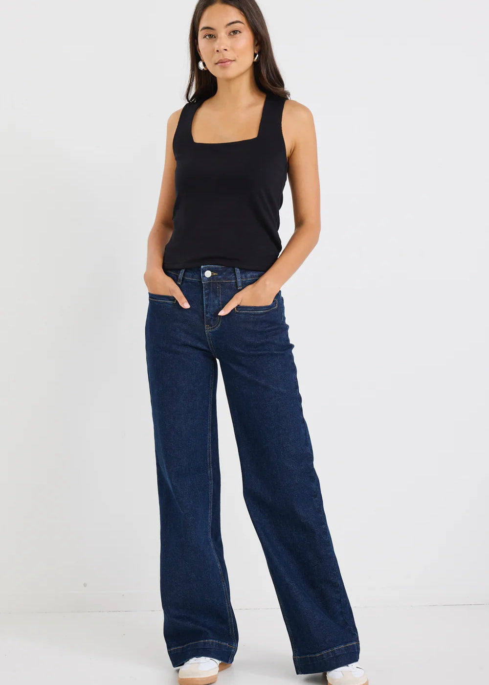 Concert Mid Rise Wide Leg Pocket Jeans ~ Indigo