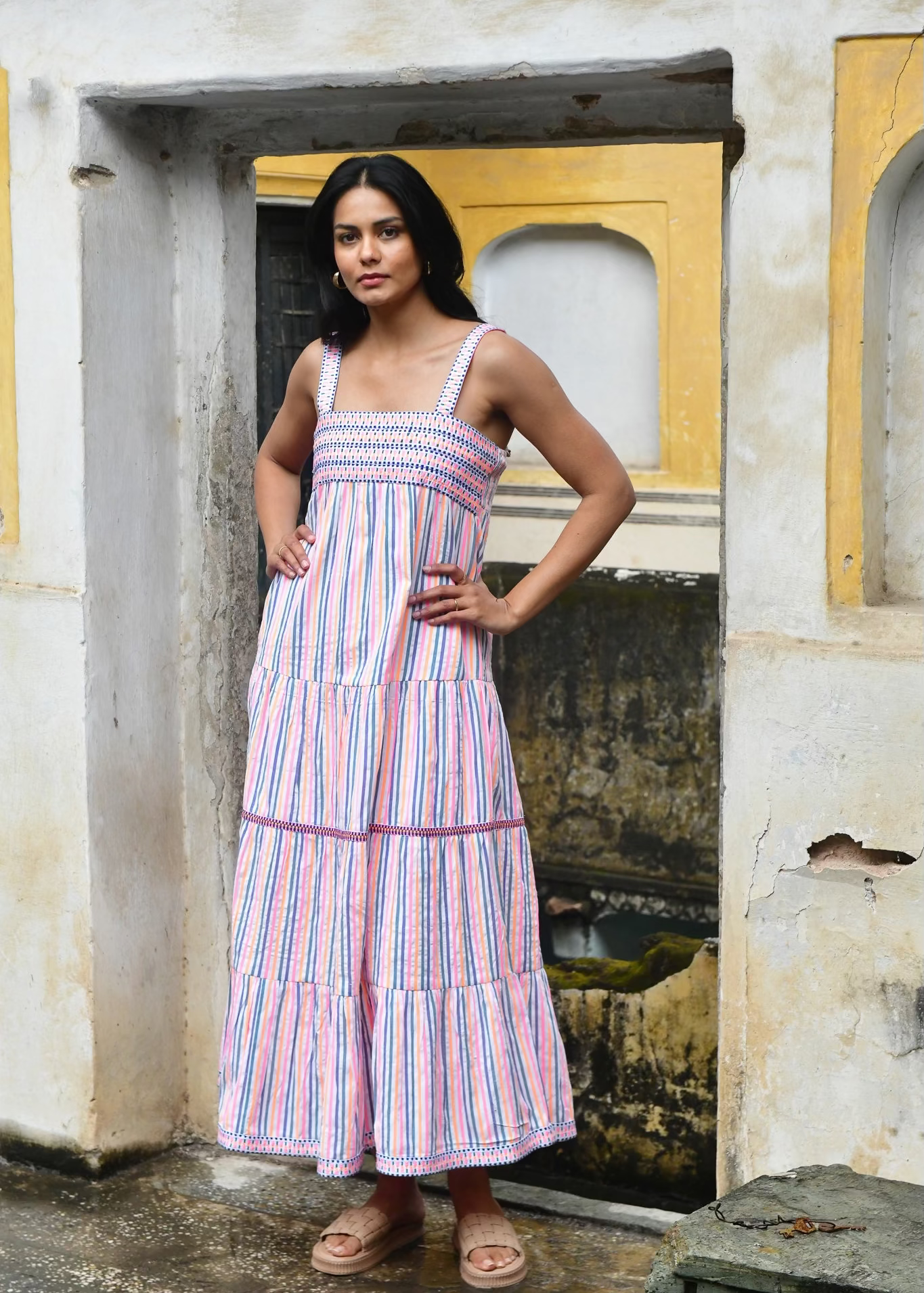 Sunset Maxi Dress ~ Multi Stripe