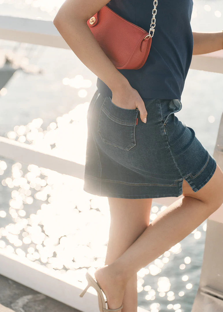 Sapphire Cargo Denim Skirt ~ Indigo