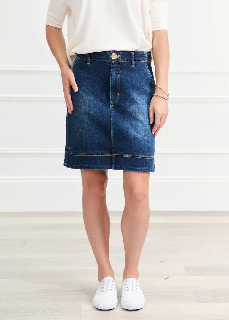 Sapphire Cargo Denim Skirt ~ Indigo