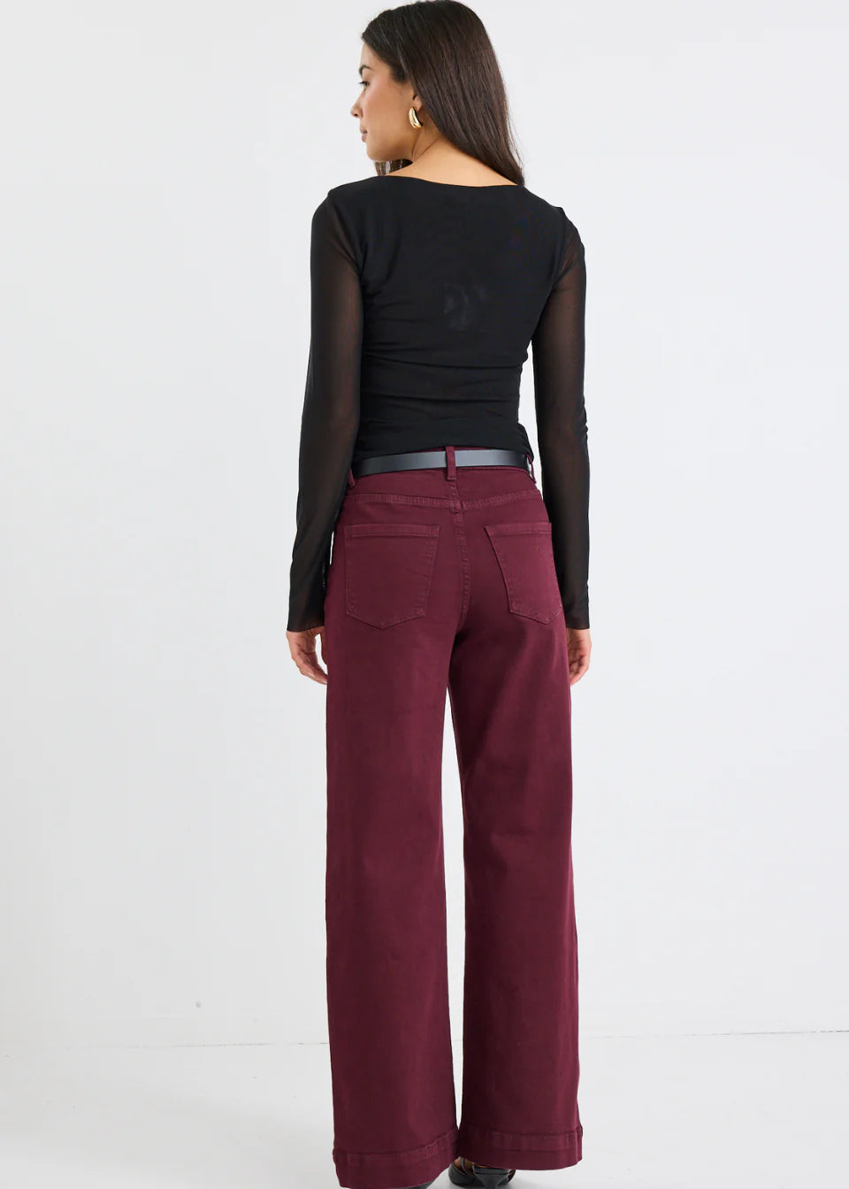 Zoey High Rise Jean ~ Burgundy