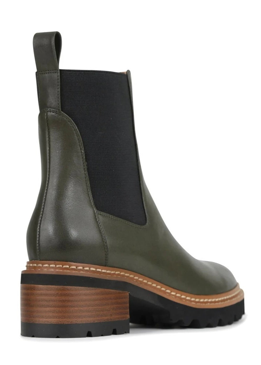 Linear Ankle Boot ~ Dark Olive