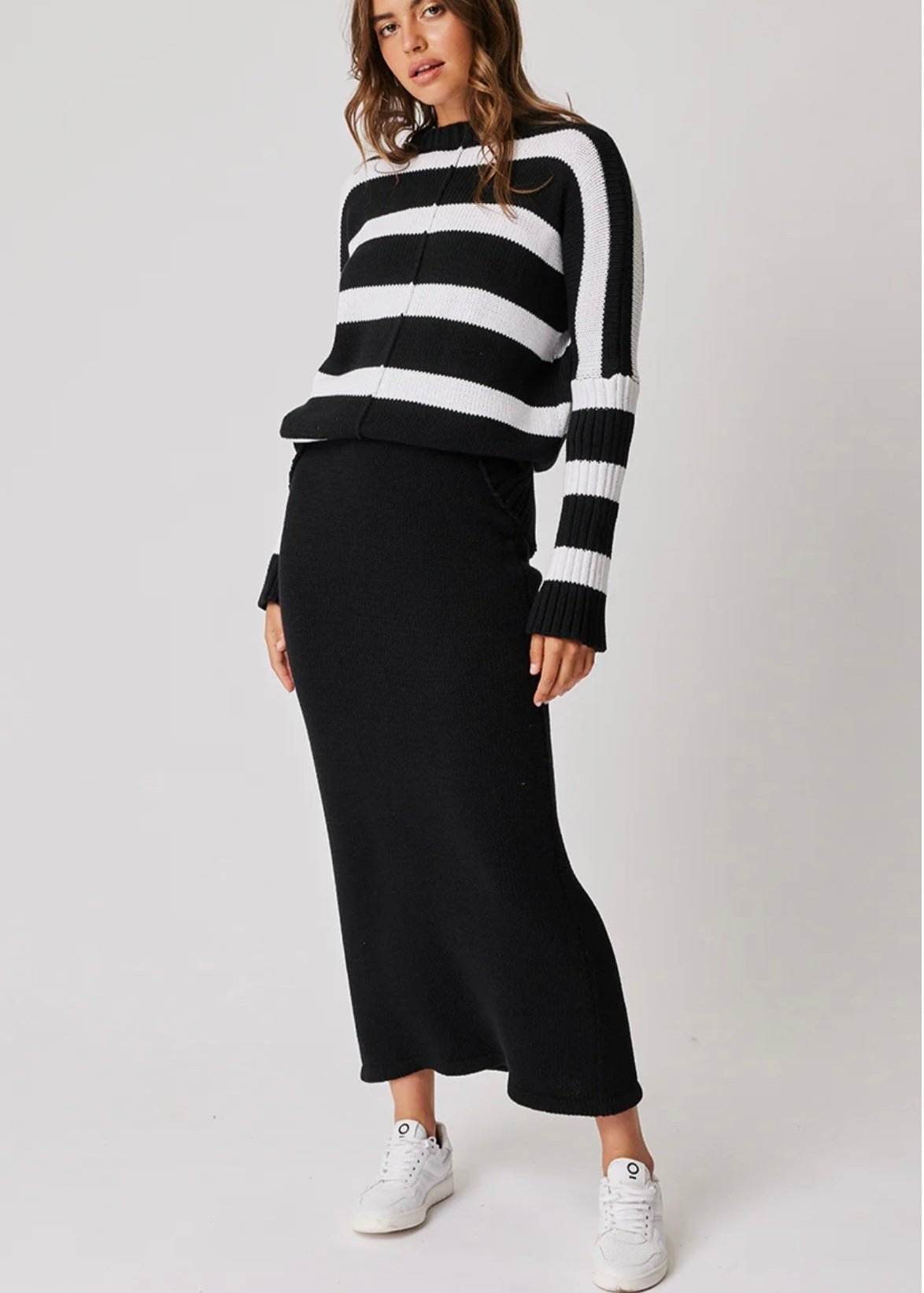 Ariel Knit Sweater ~ Black/White