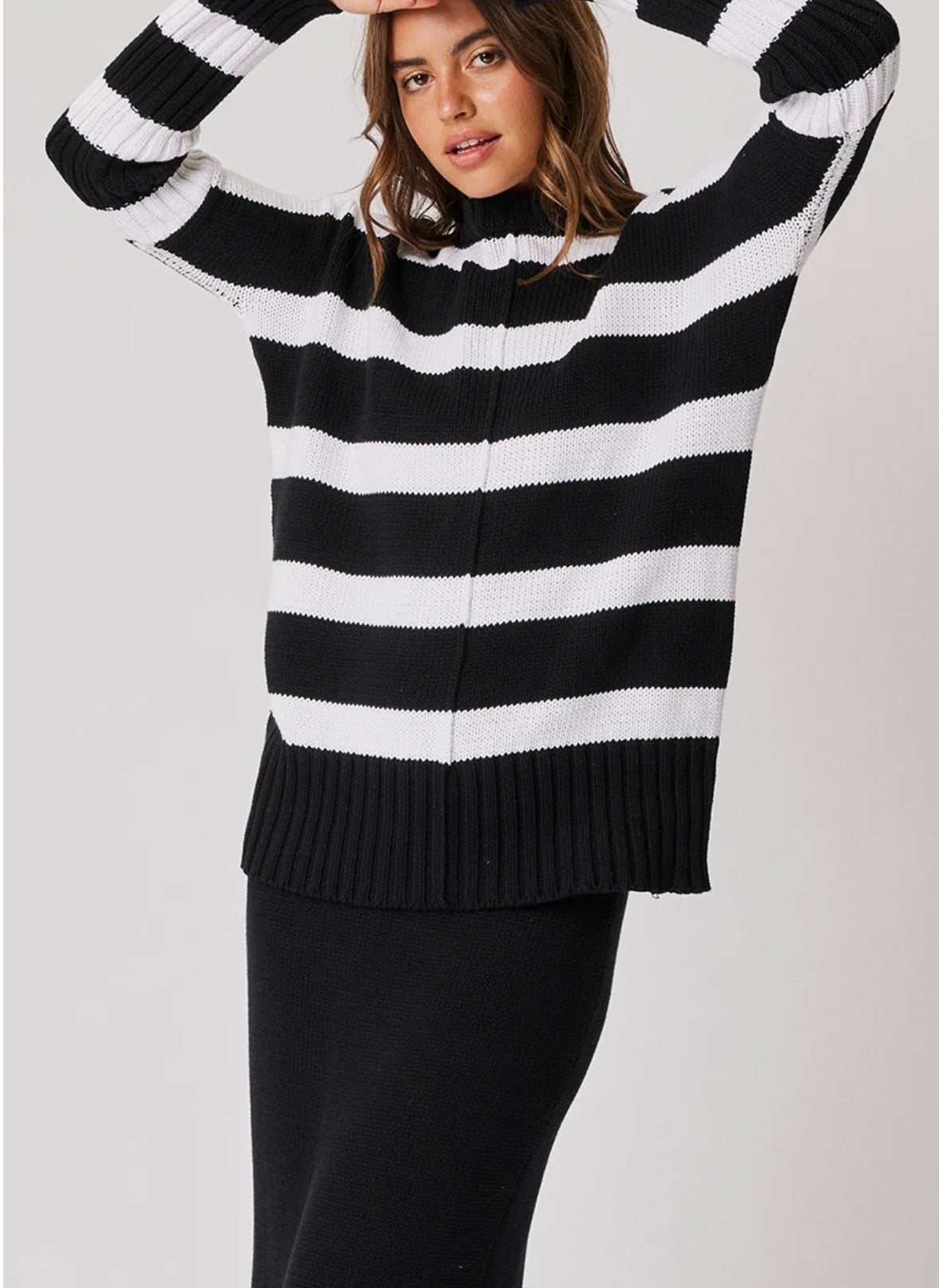 Ariel Knit Sweater ~ Black/White