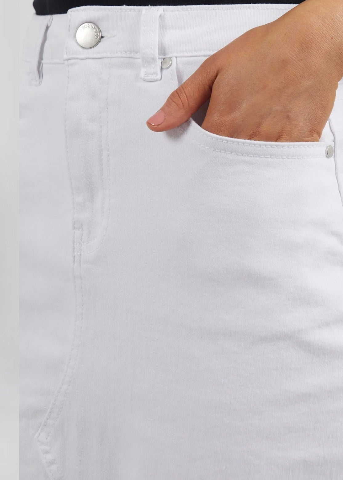 Belle Denim Skirt ~ White