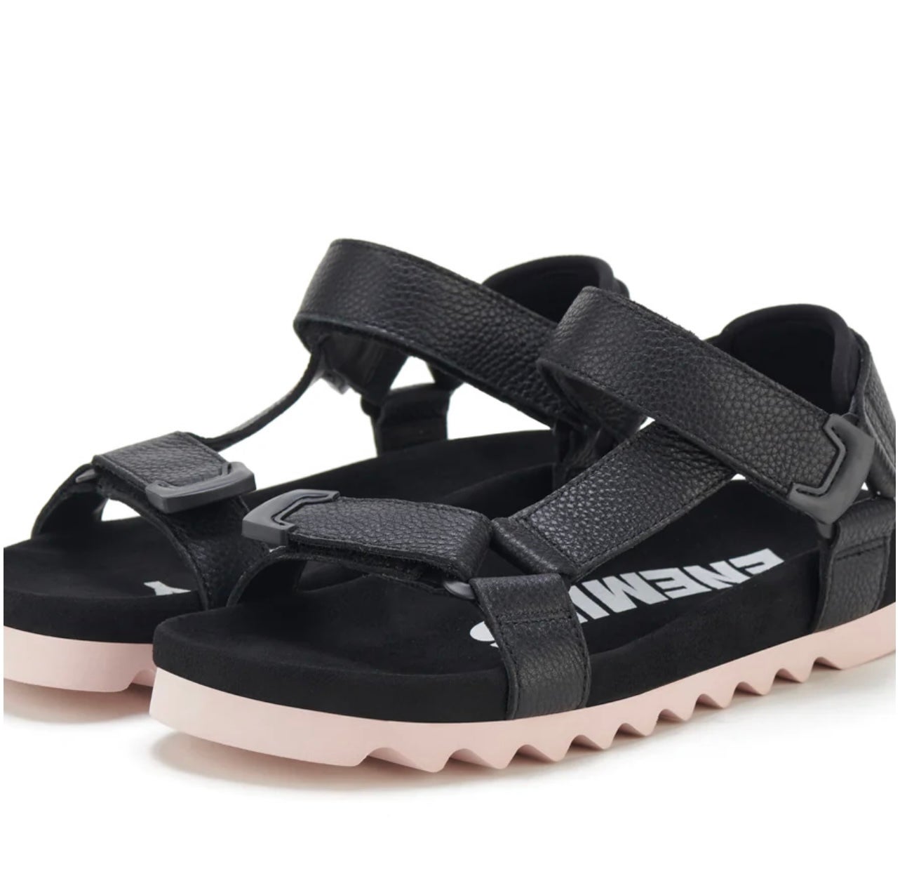 Tooth Wedge Sandal ~ Black/Pink