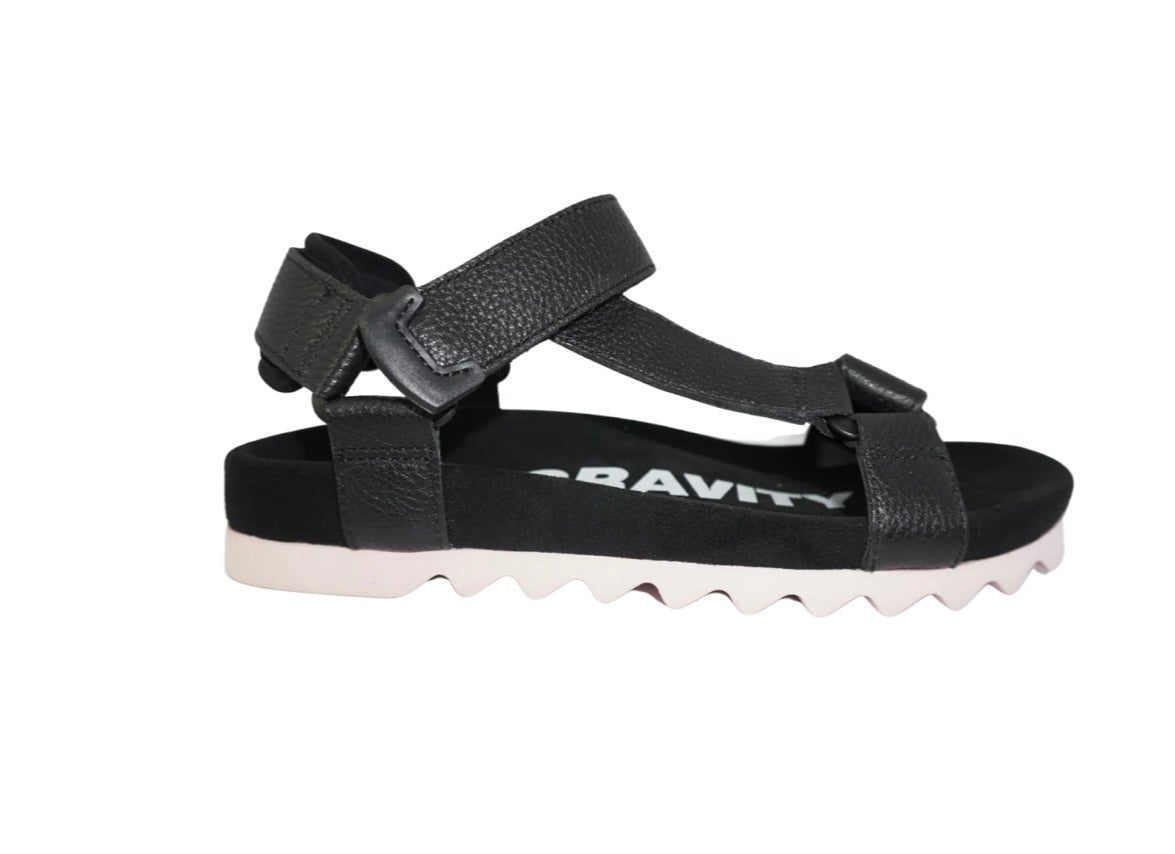 Tooth Wedge Sandal ~ Black/Pink