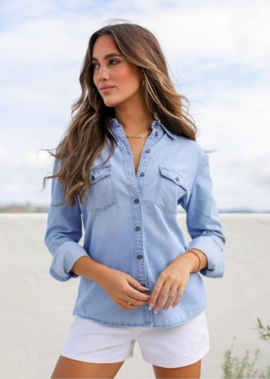 Chambray Shirt ~ Light Blue Wash