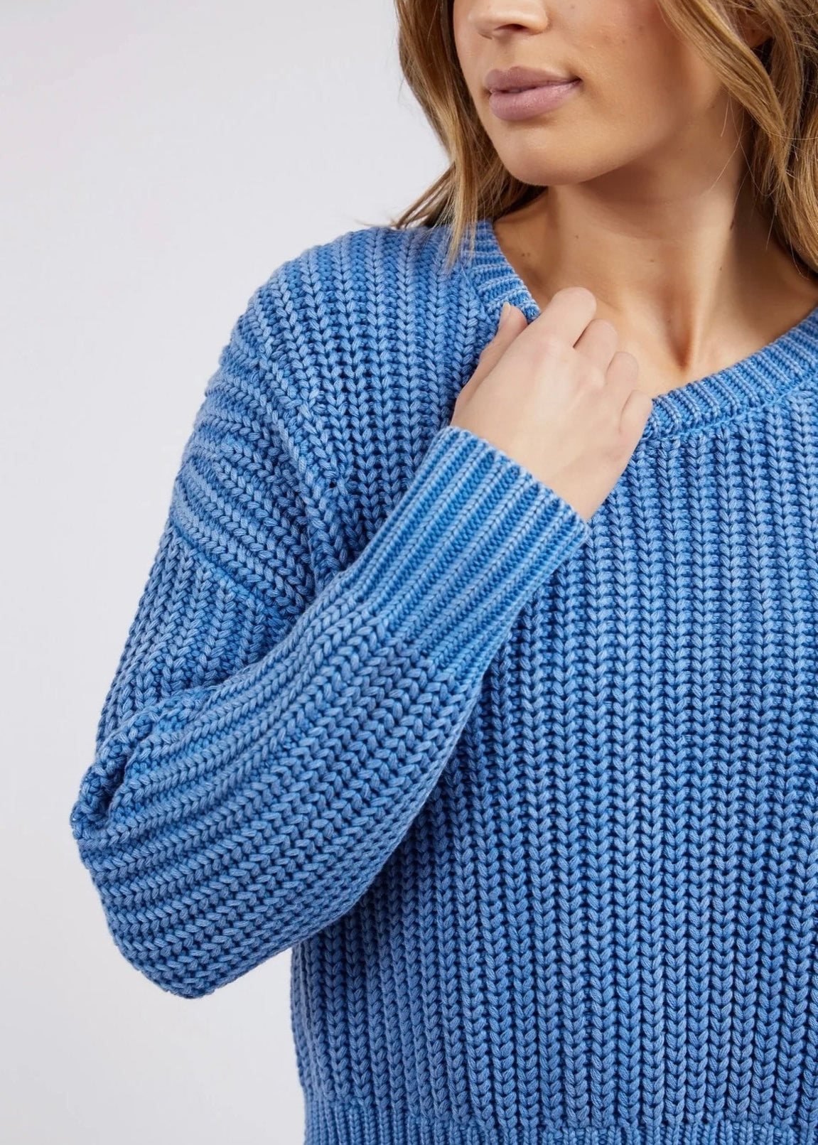 Winnie Knit Crew ~ Duke Blue