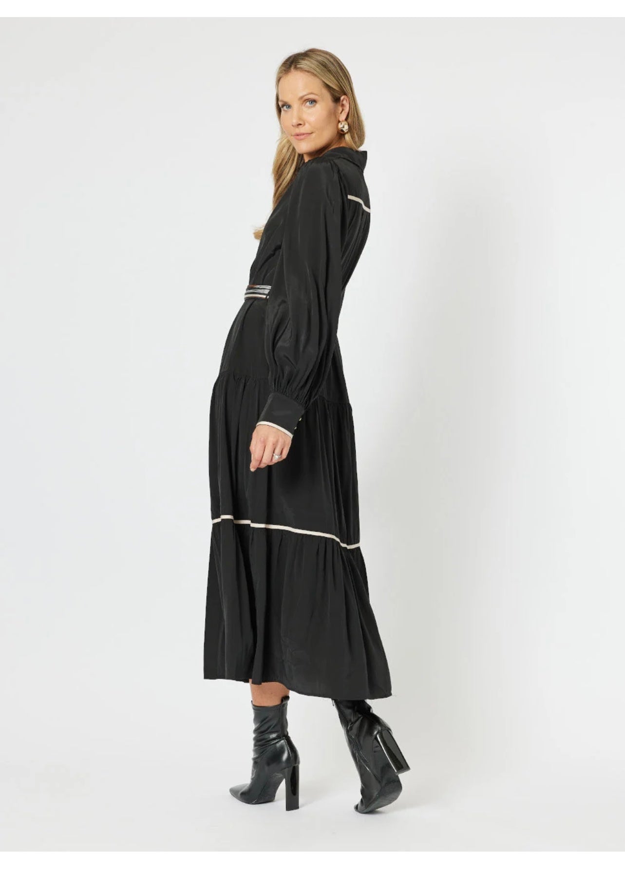Roma Trim Dress ~ Black
