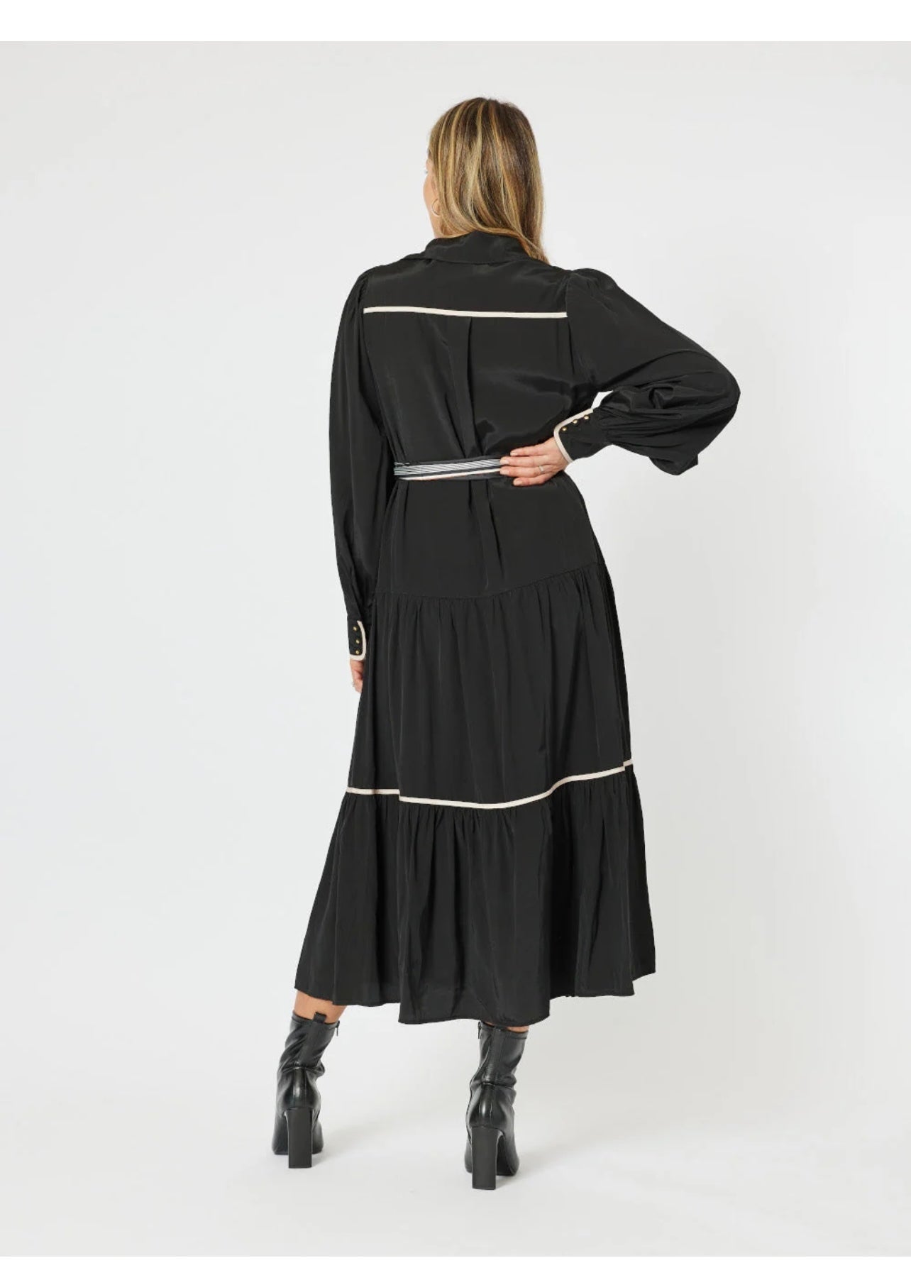 Roma Trim Dress ~ Black