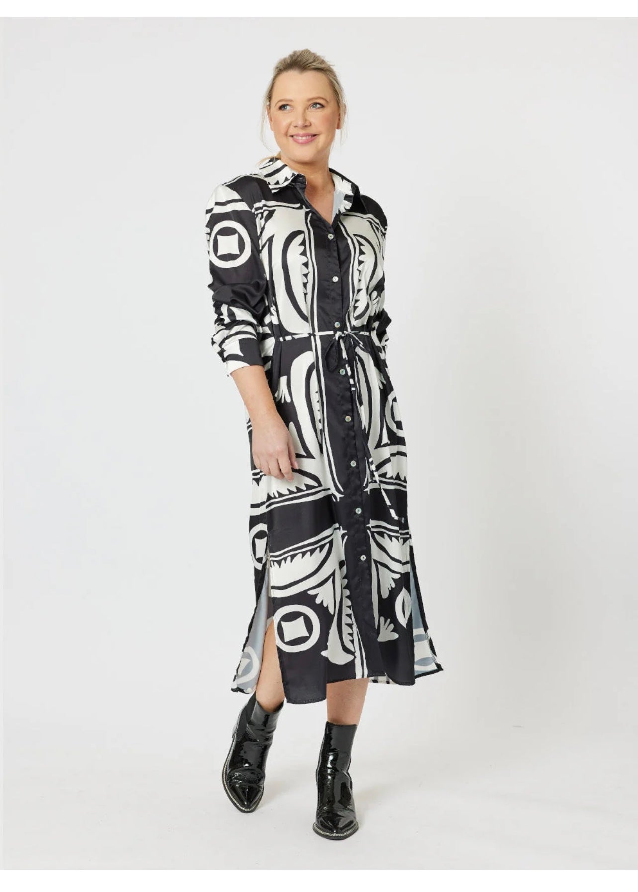 Chic Print Dress ~ Black/White