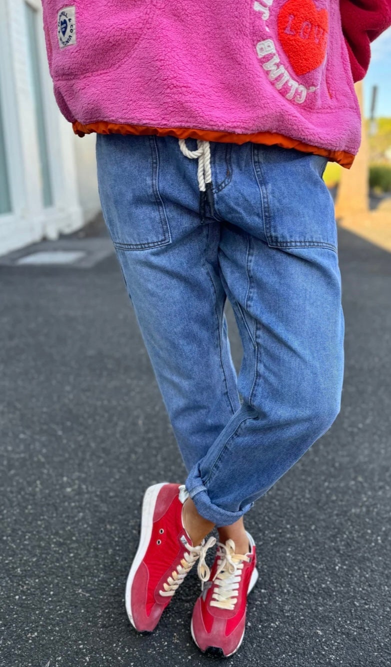 Stonewash Track Jean ~ Denim