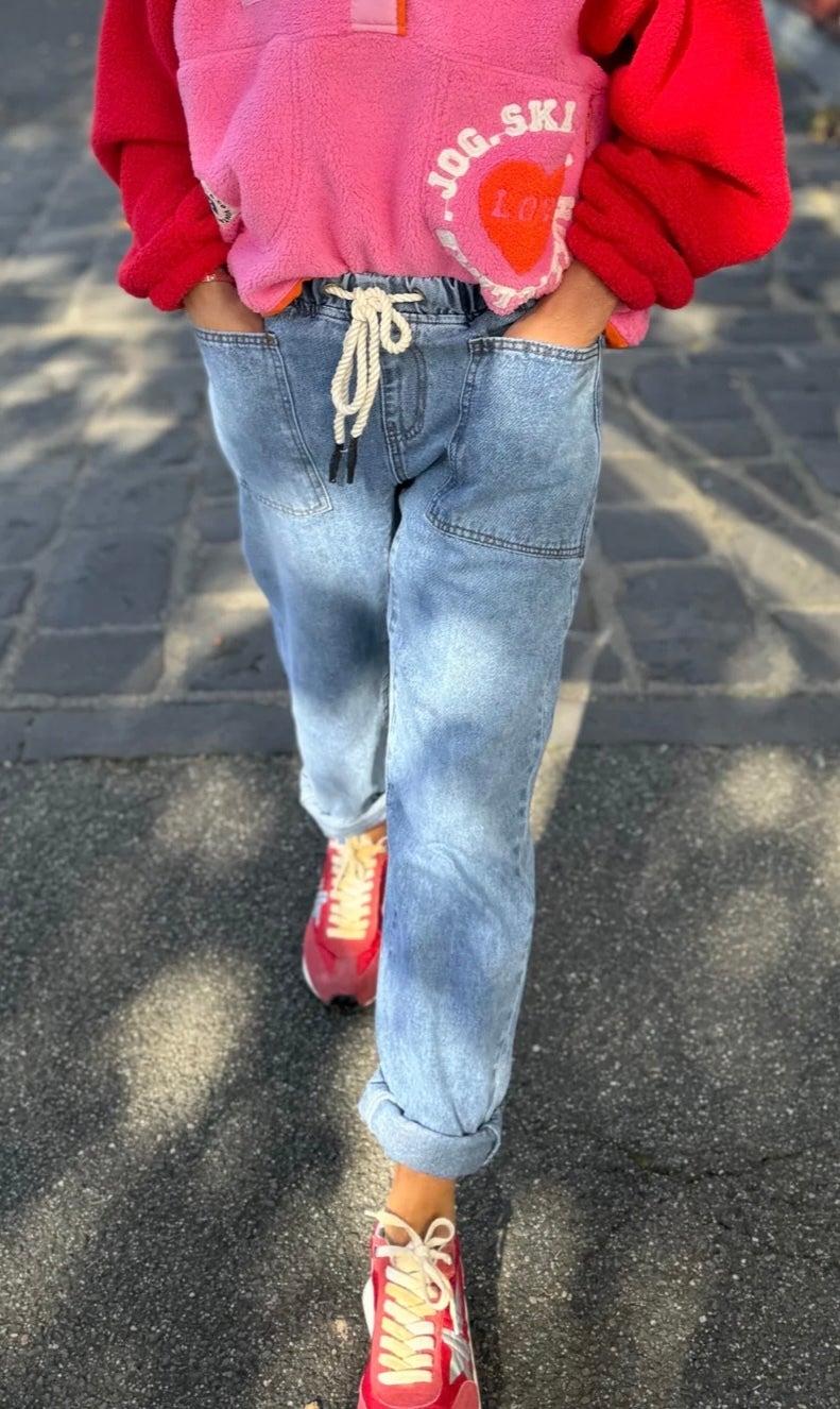 Stonewash Track Jean ~ Denim