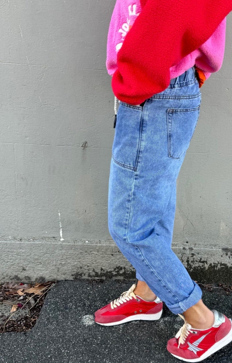 Stonewash Track Jean ~ Denim