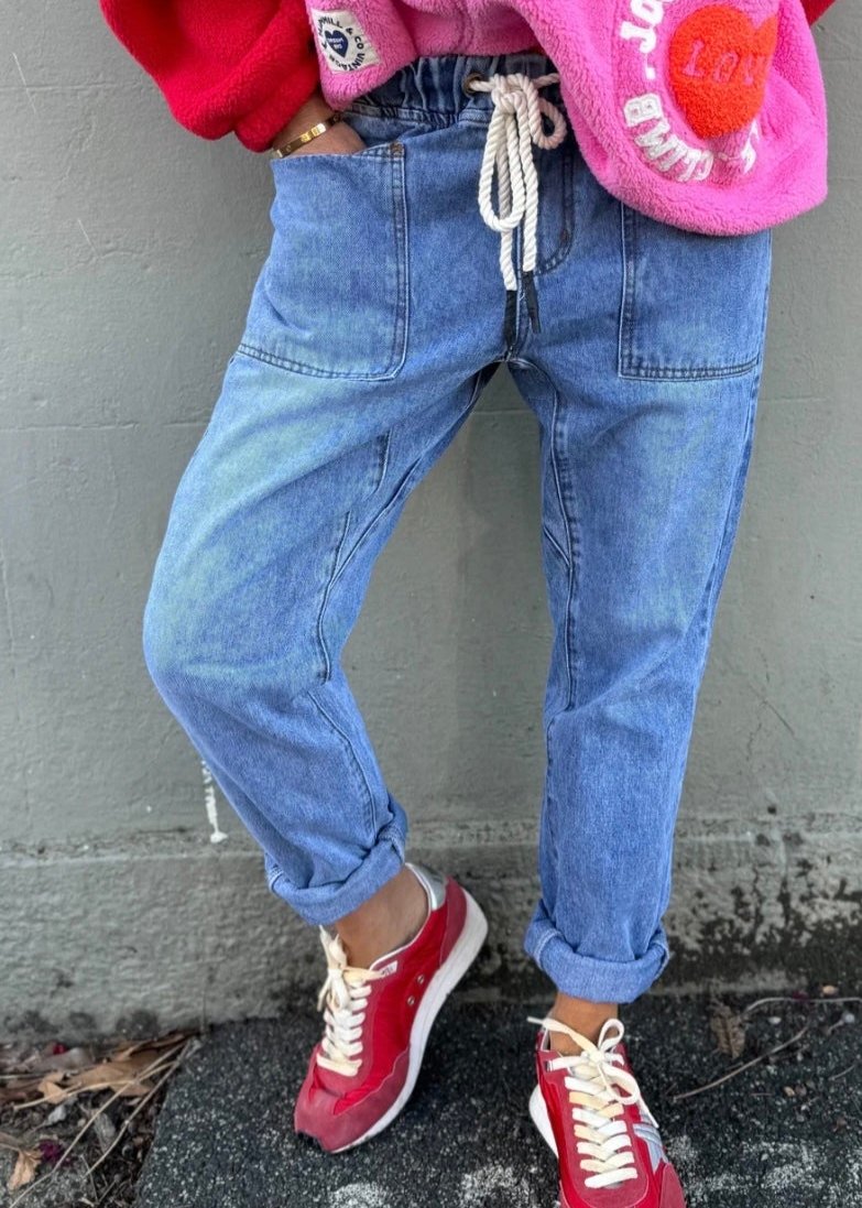 Stonewash Track Jean ~ Denim