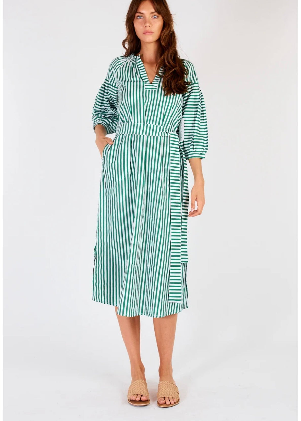 Sakanto Kaftan ~ Green Stripe