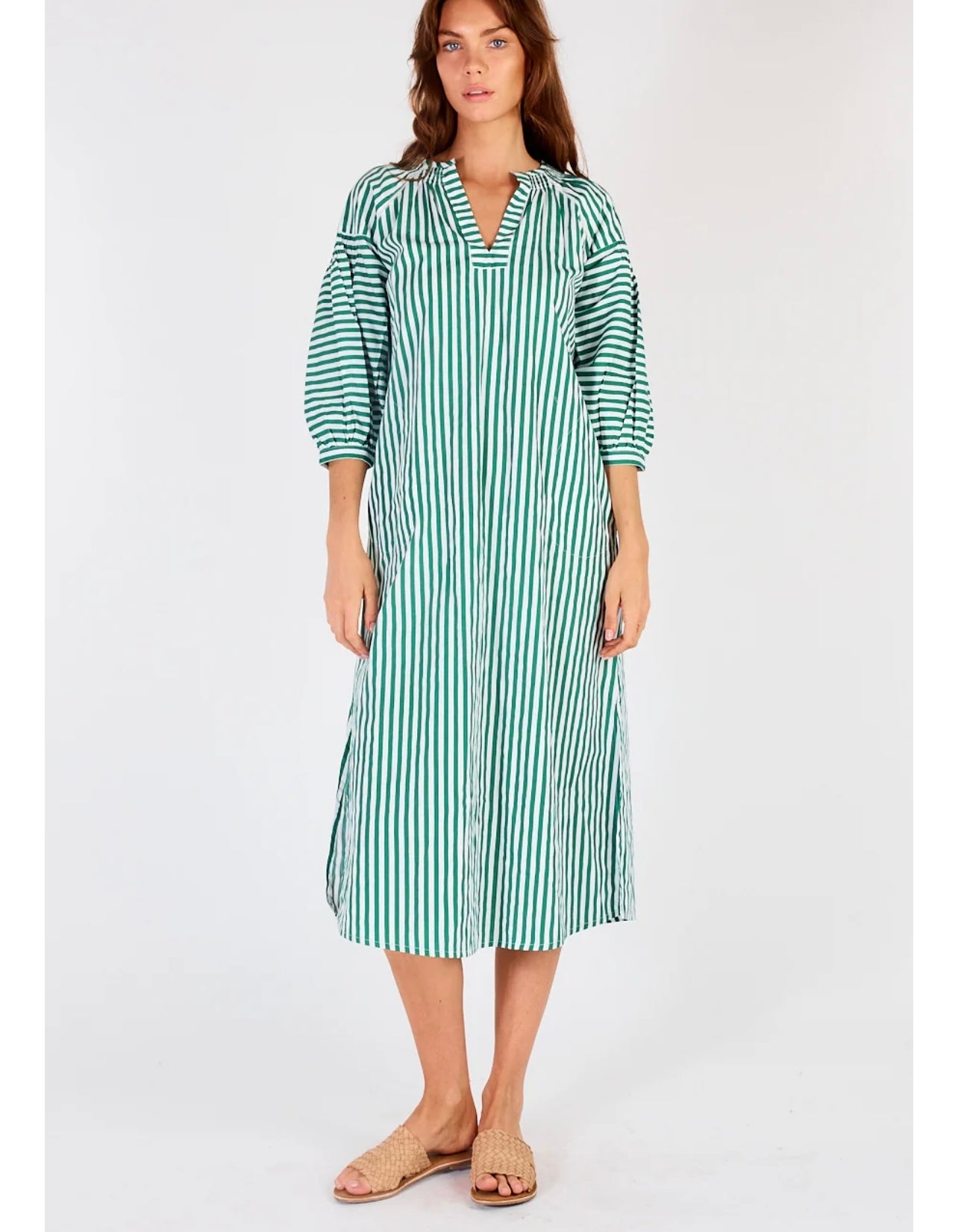 Sakanto Kaftan ~ Green Stripe