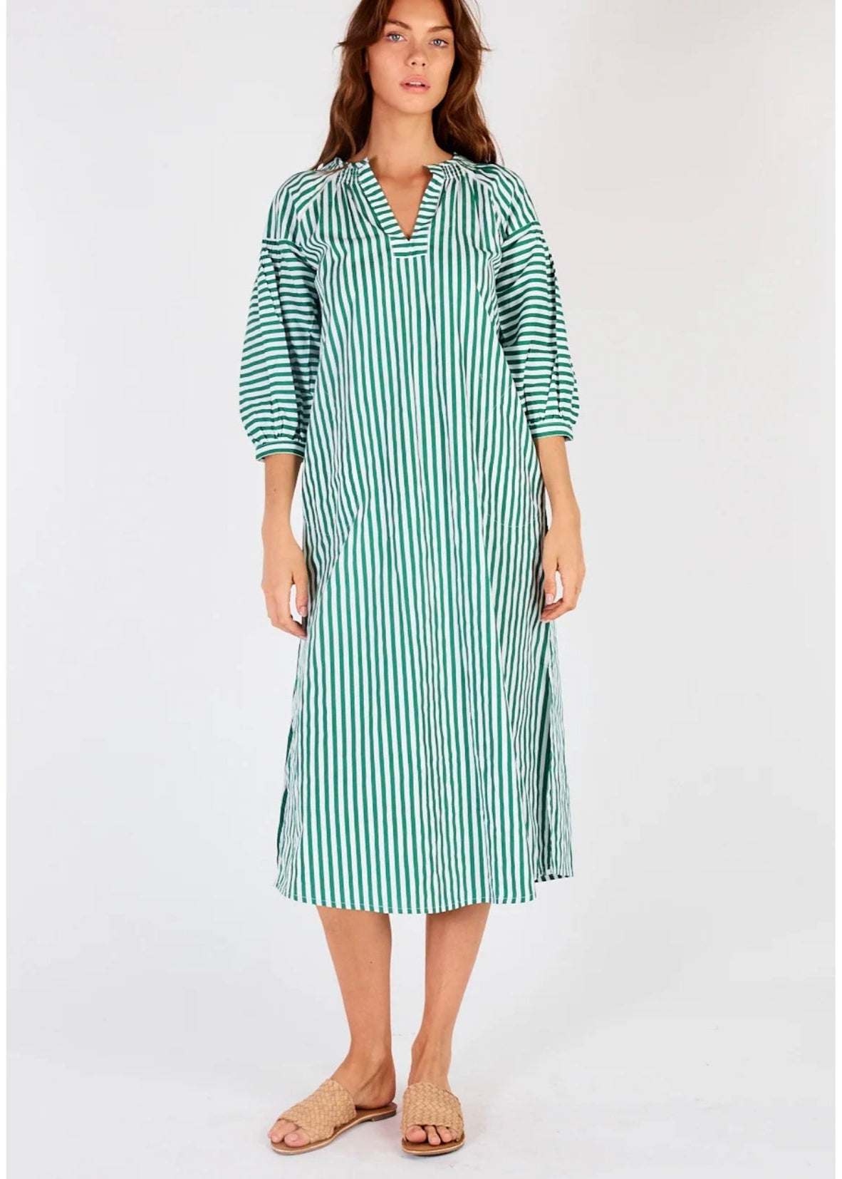 Sakanto Kaftan ~ Green Stripe