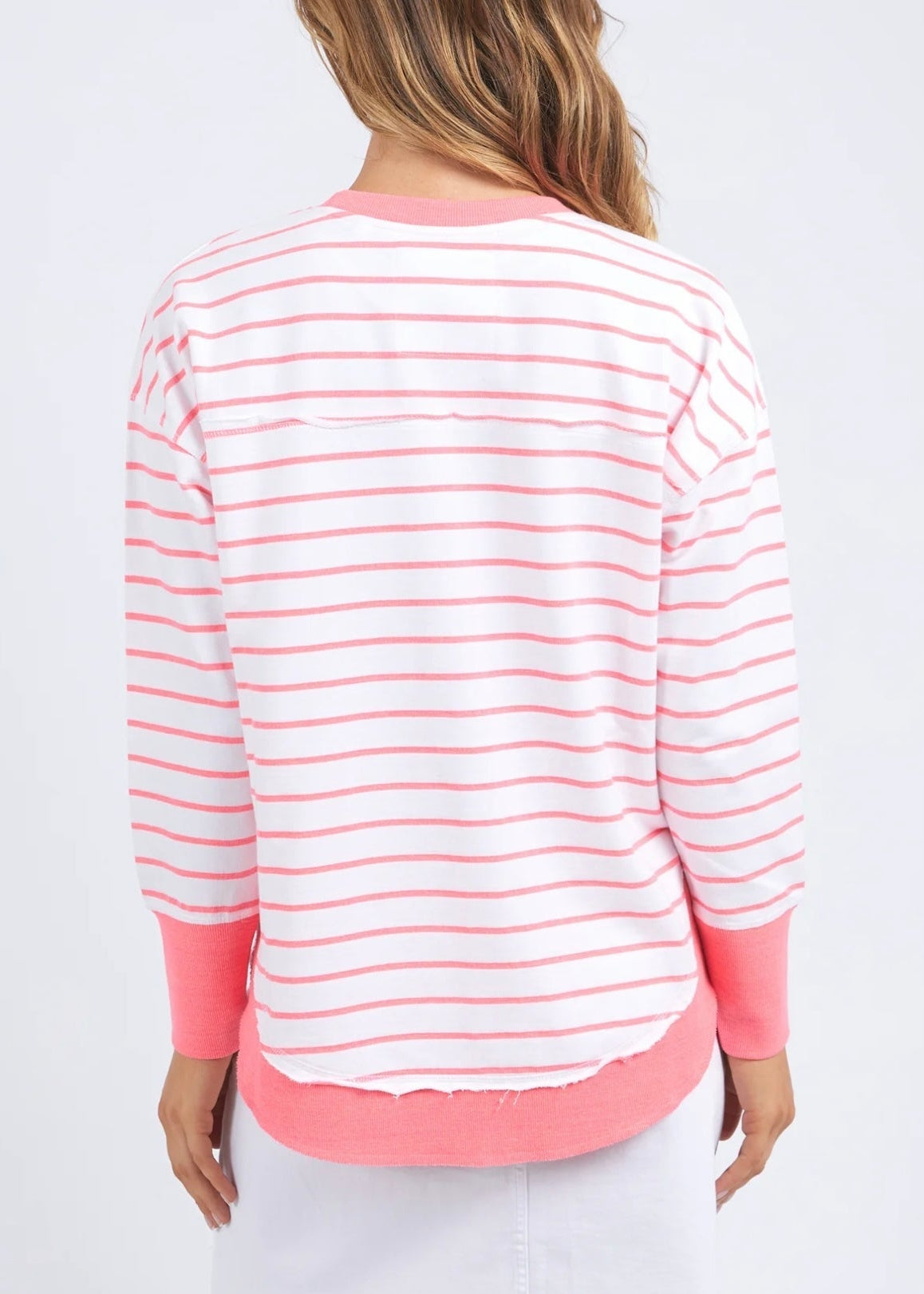 Simplified Stripe Crew ~ Neon Pink