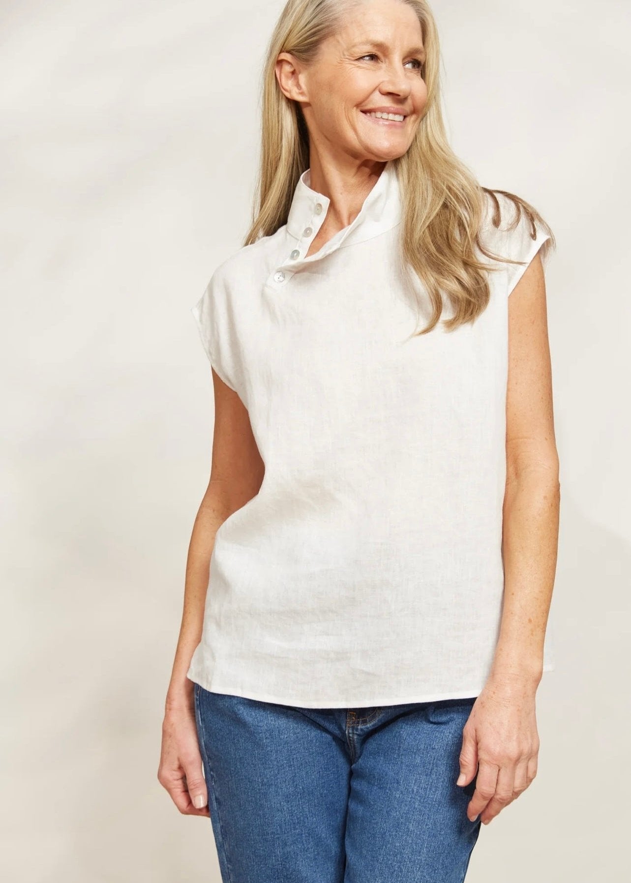 Halcyon Button Top ~ Opal