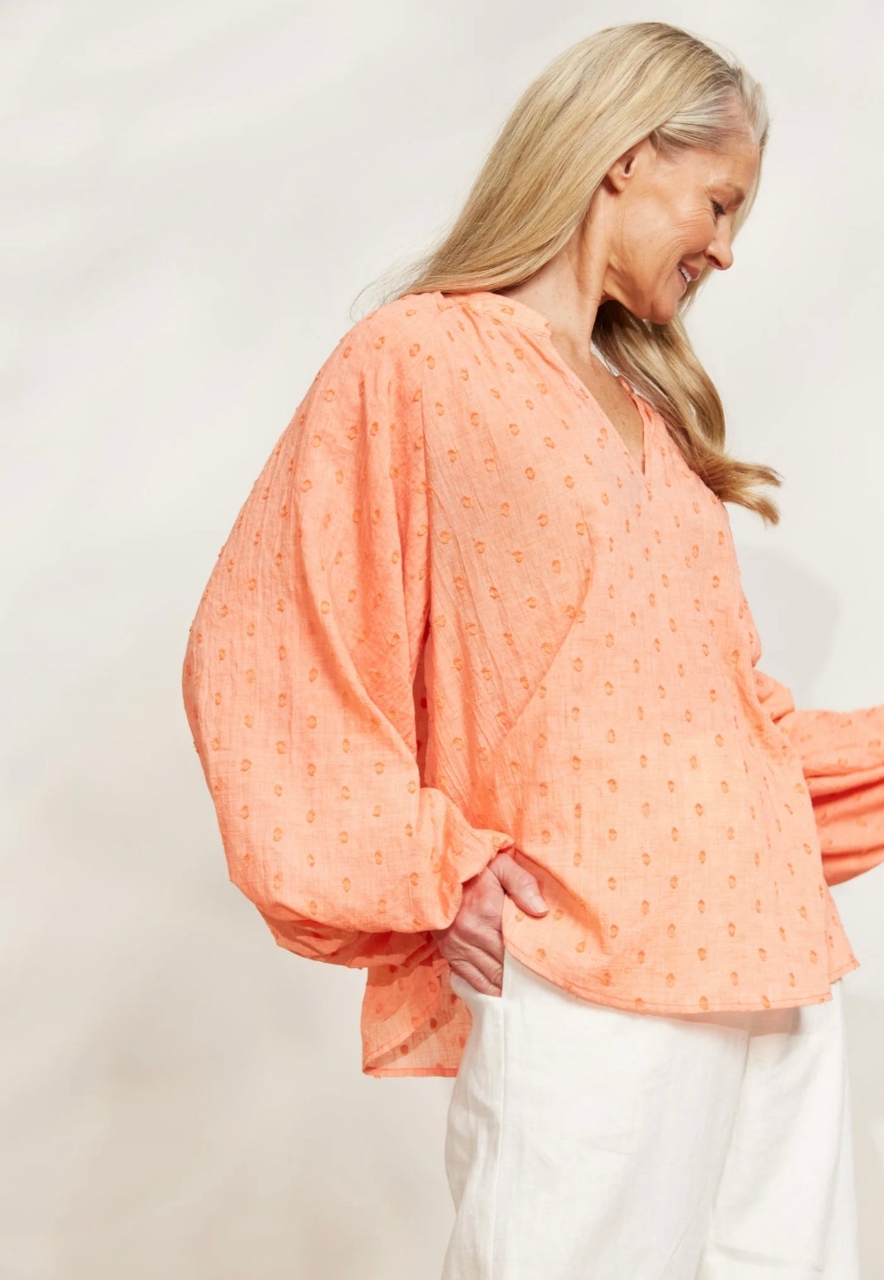 Zephyr Blouse ~ Papaya