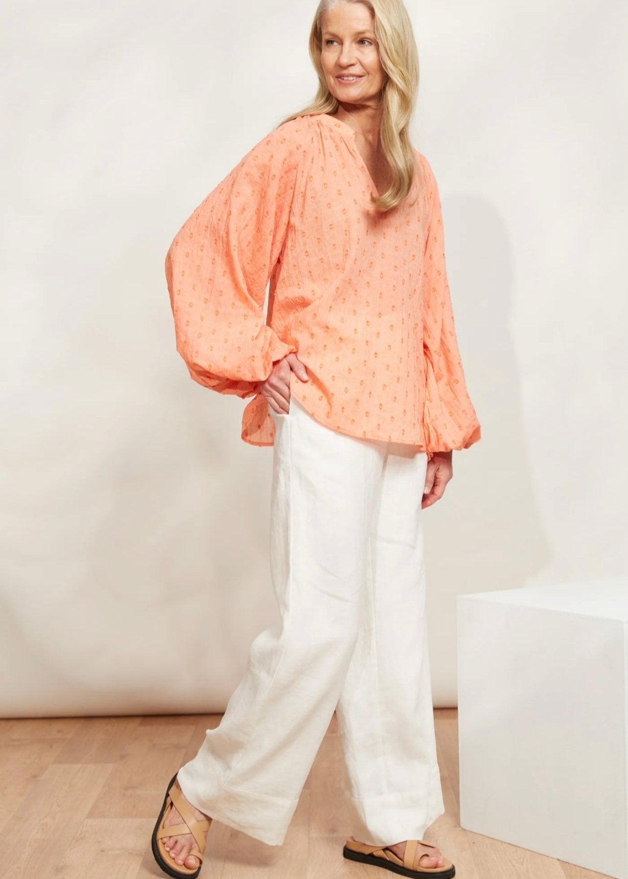 Zephyr Blouse ~ Papaya