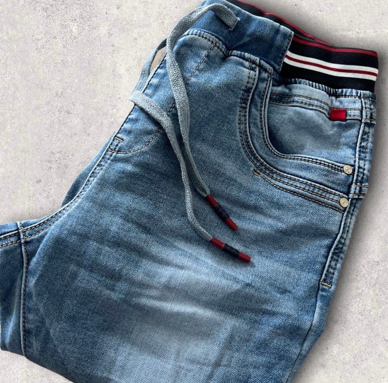 Bacio Rib Waist Jogger ~ Denim