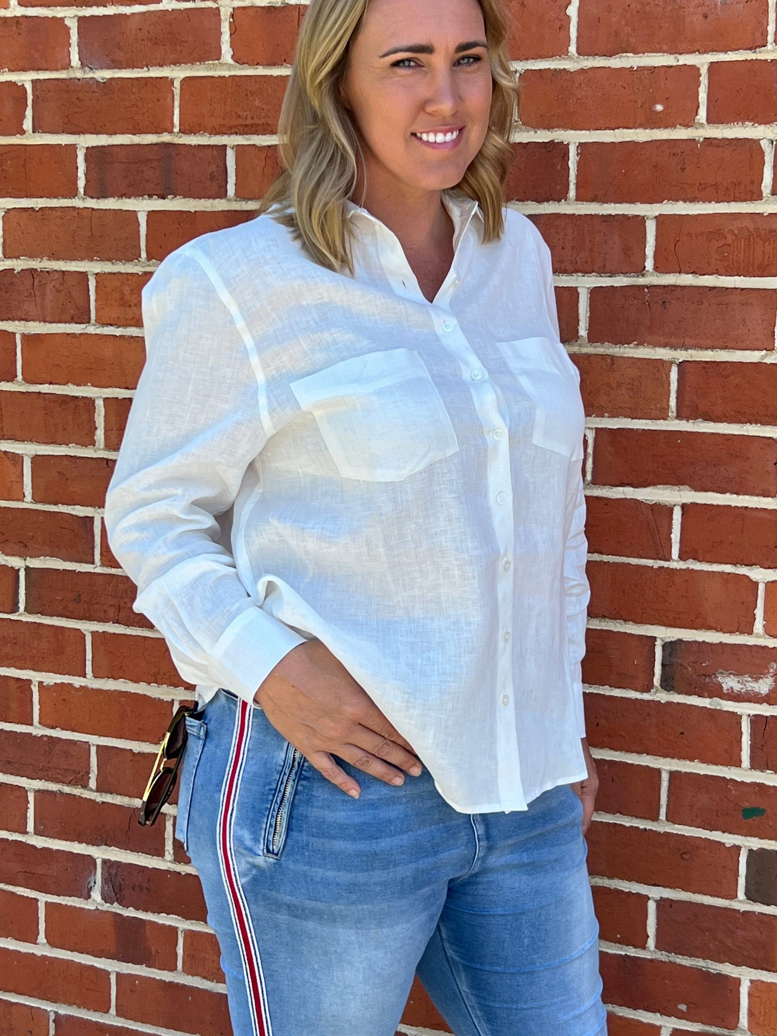 Boyfriend Linen Shirt ~ White