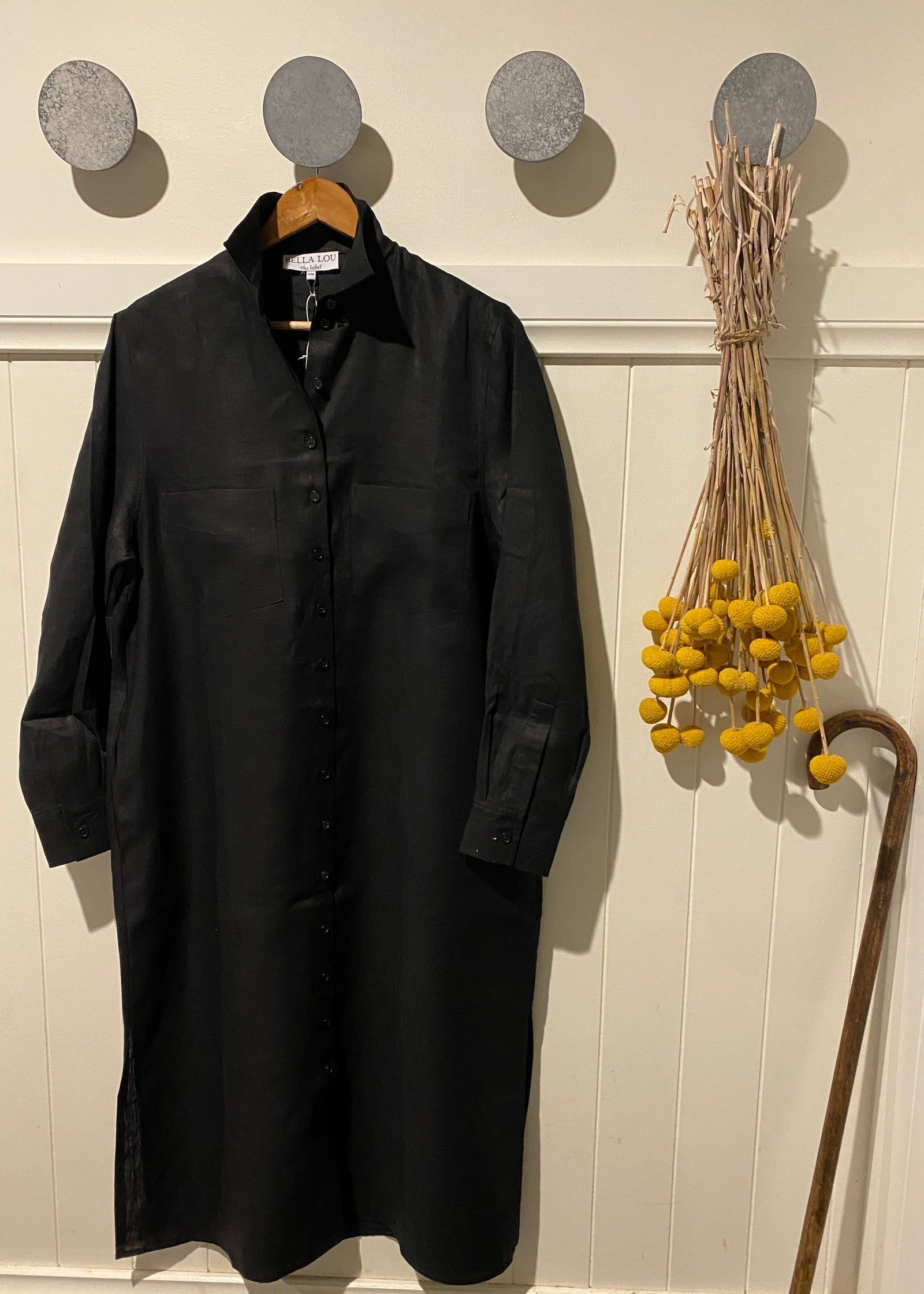 Boyfriend Linen Dress ~ Black