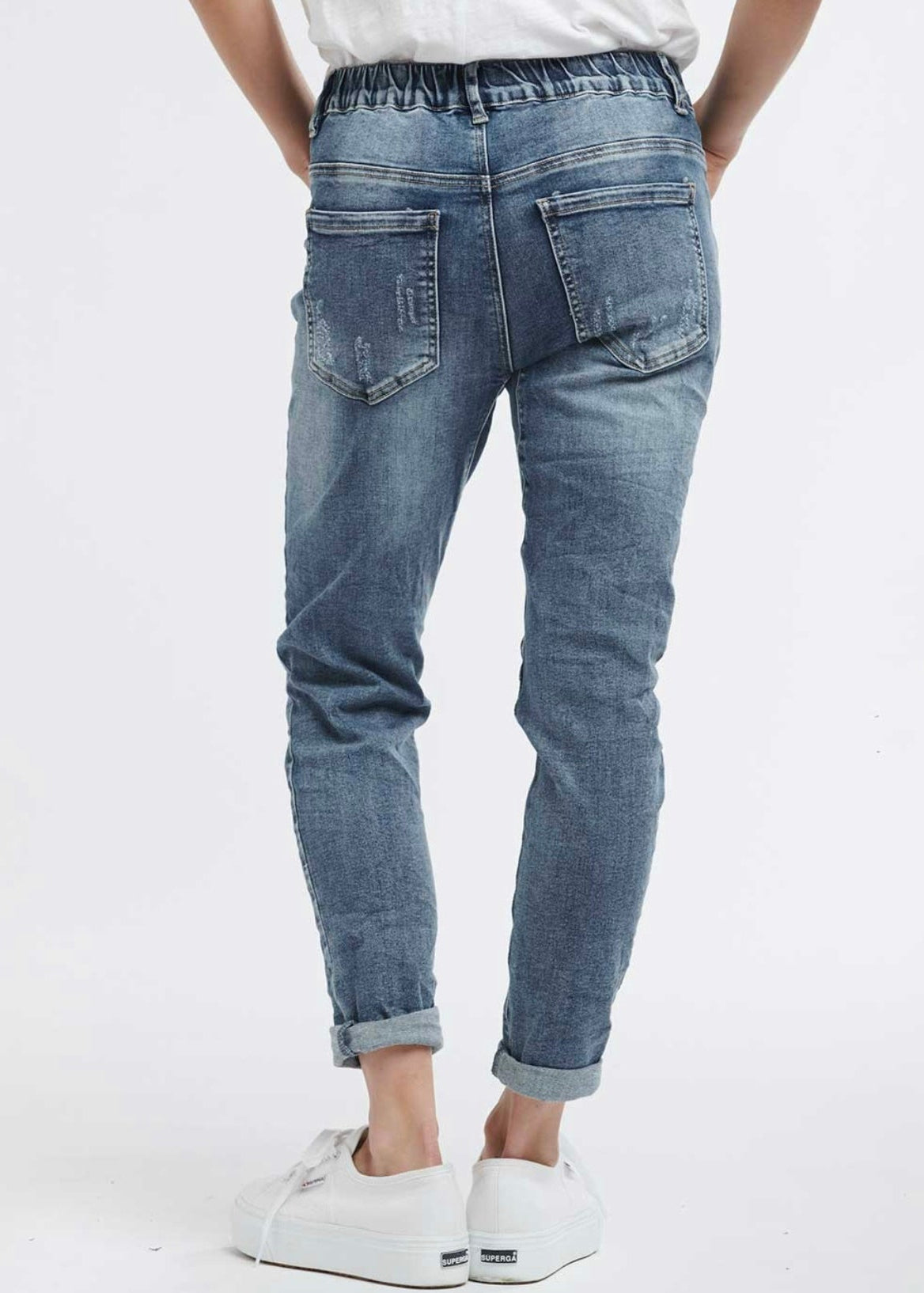 Emma Stretch Jean ~ Denim Distressed