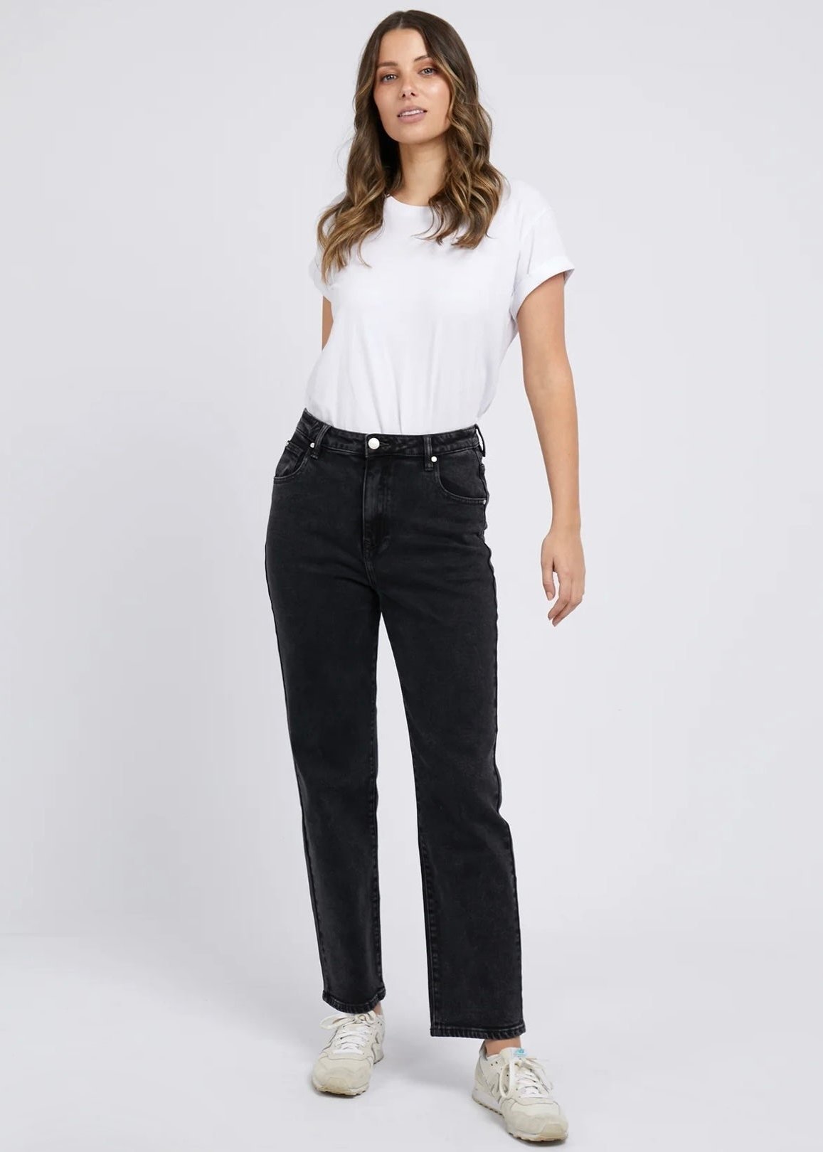 Enmore Wide Leg Jeans ~ Washed Black