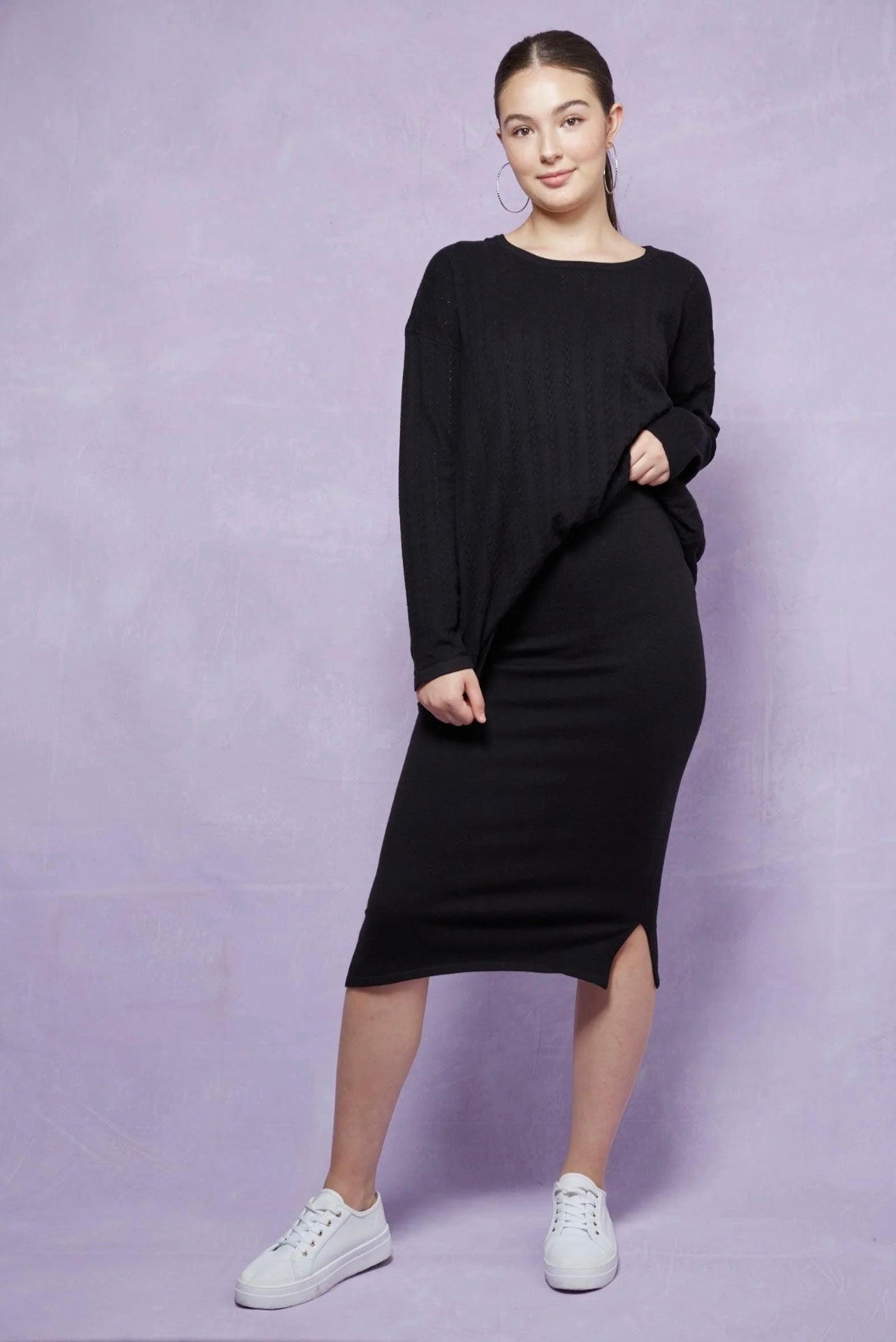 Thalia Knit Skirt ~ Onyx