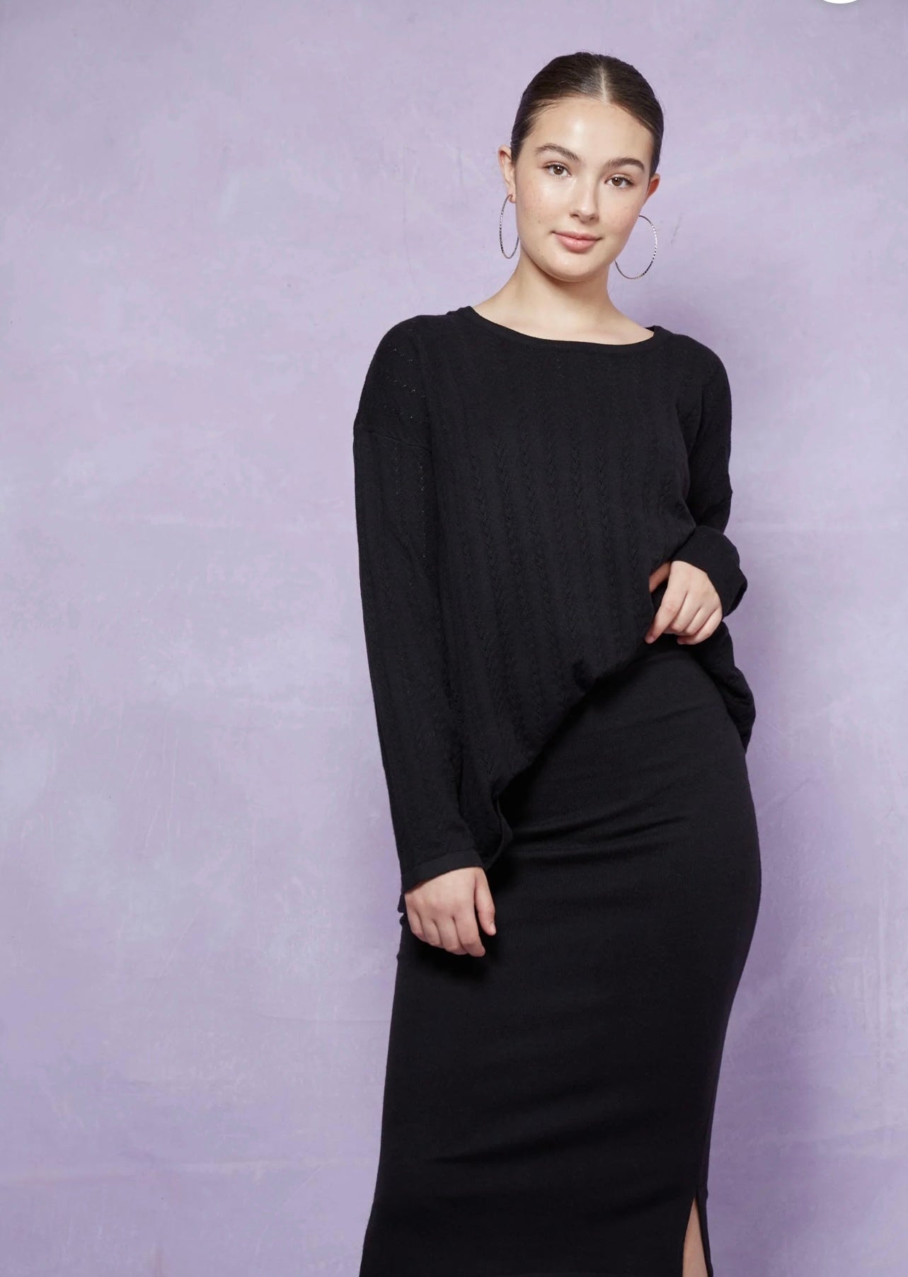 Thalia Knit Skirt ~ Onyx