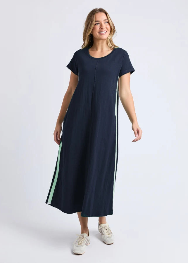 Recovery Dress ~ Navy/Mint Stripe