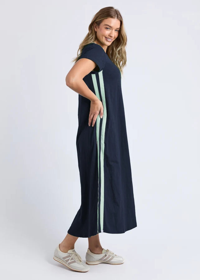 Recovery Dress ~ Navy/Mint Stripe