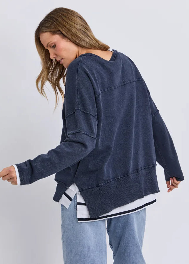 Jayne Throw On Knit ~ Navy