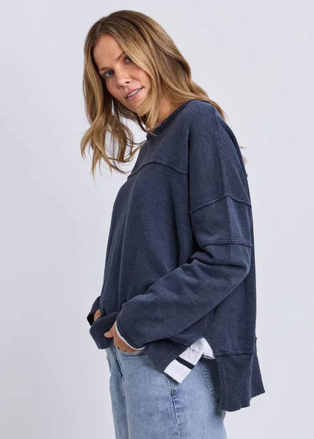 Jayne Throw On Knit ~ Navy