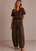 Demi Pleated Pant Chocolate