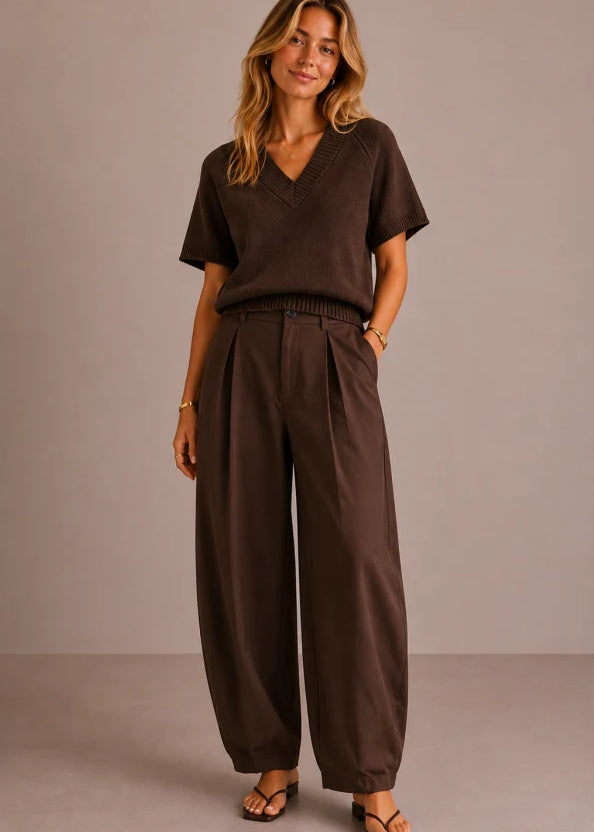 Demi Pleated Pant ~ Chocolate