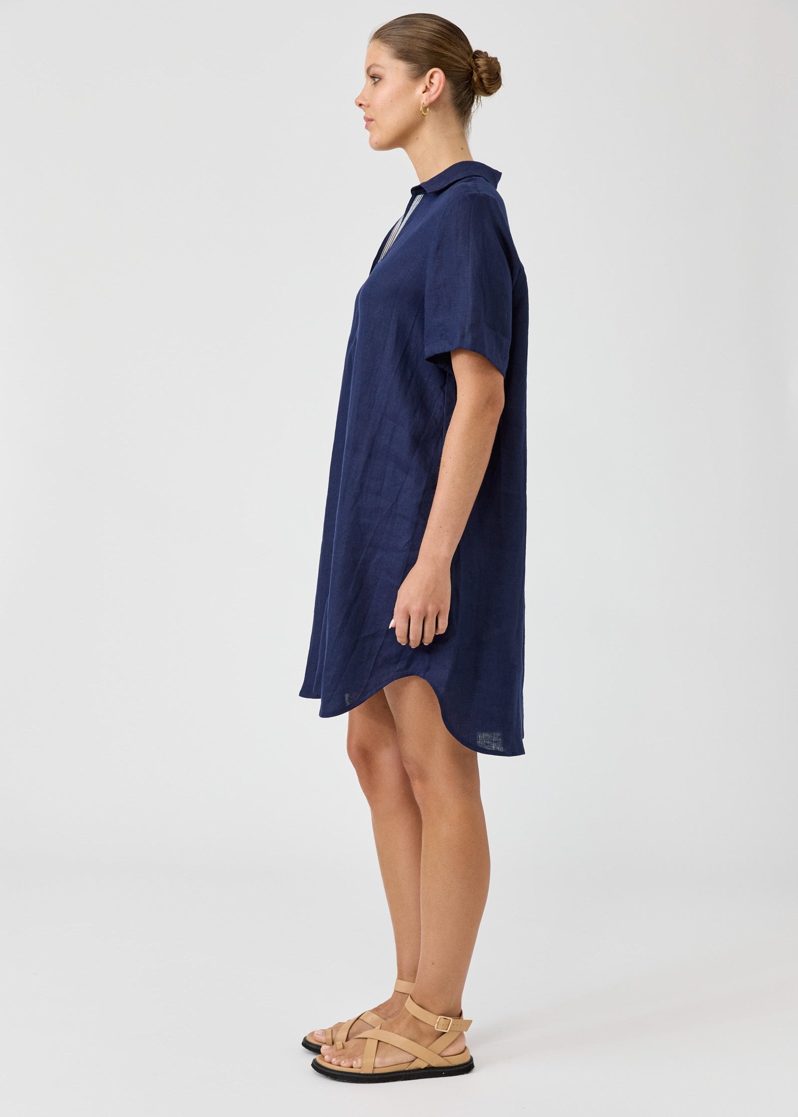 Studio Short Shirt Dress ~ Navy