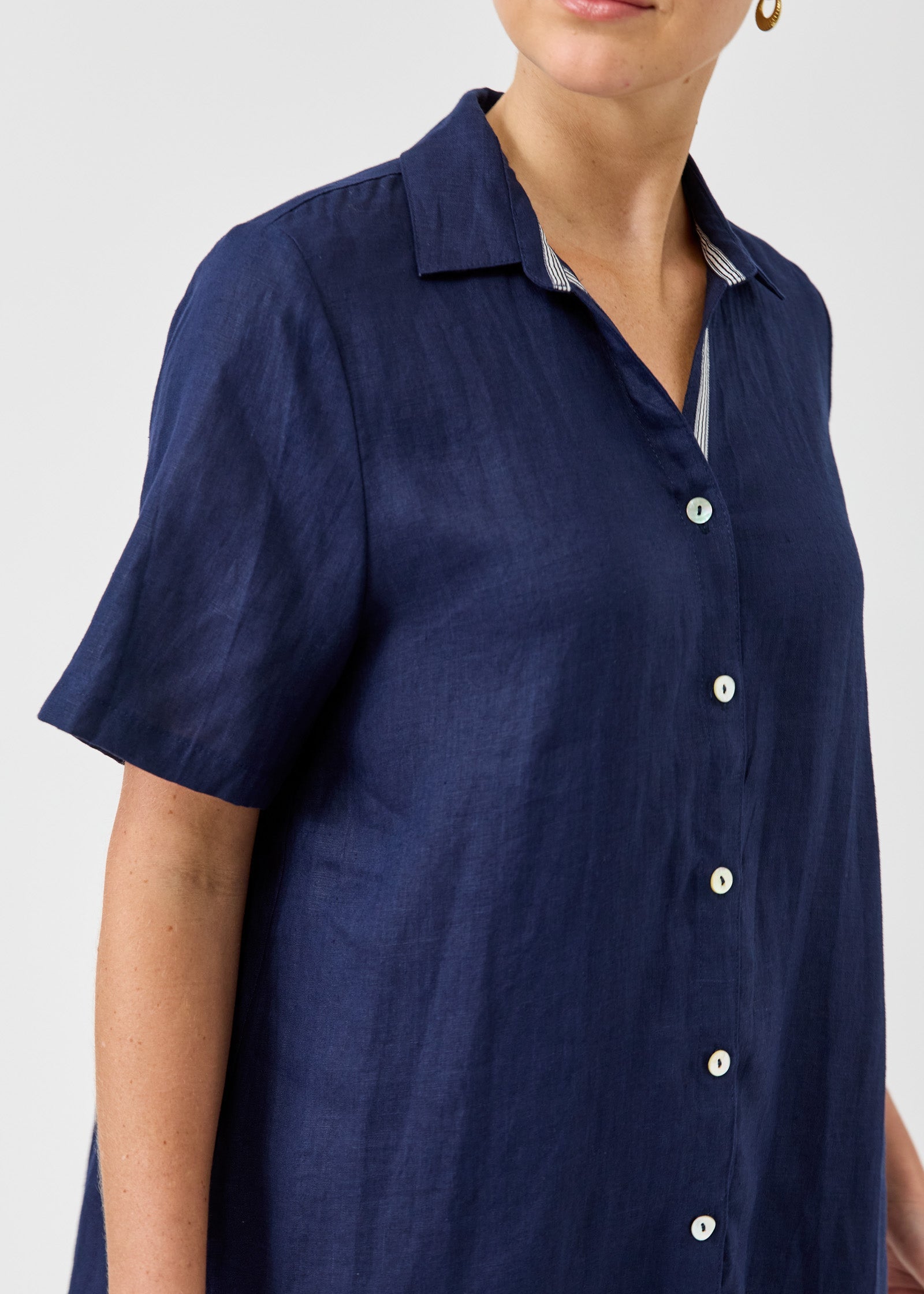 Studio Short Shirt Dress ~ Navy