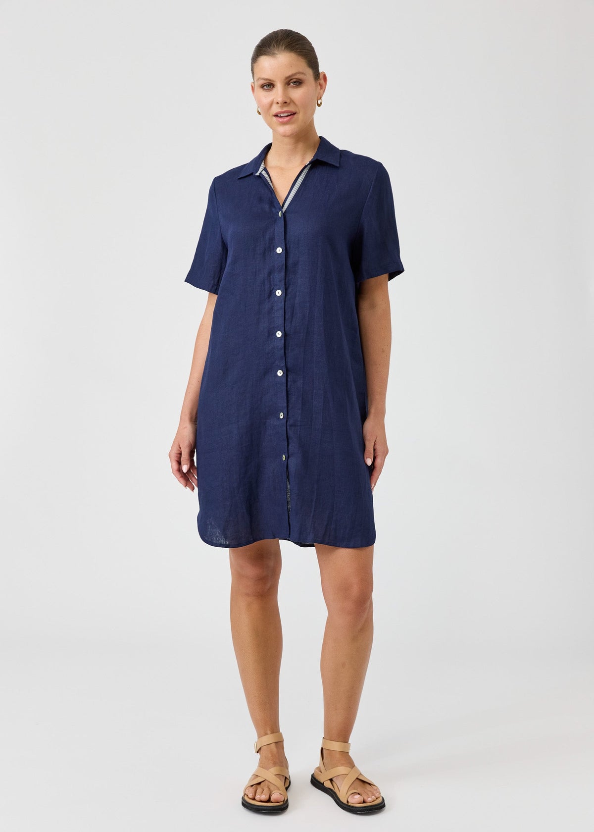 Studio Short Shirt Dress ~ Navy