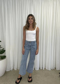 Mia Seam Front Patch Pocket Jeans ~ Light Vintage