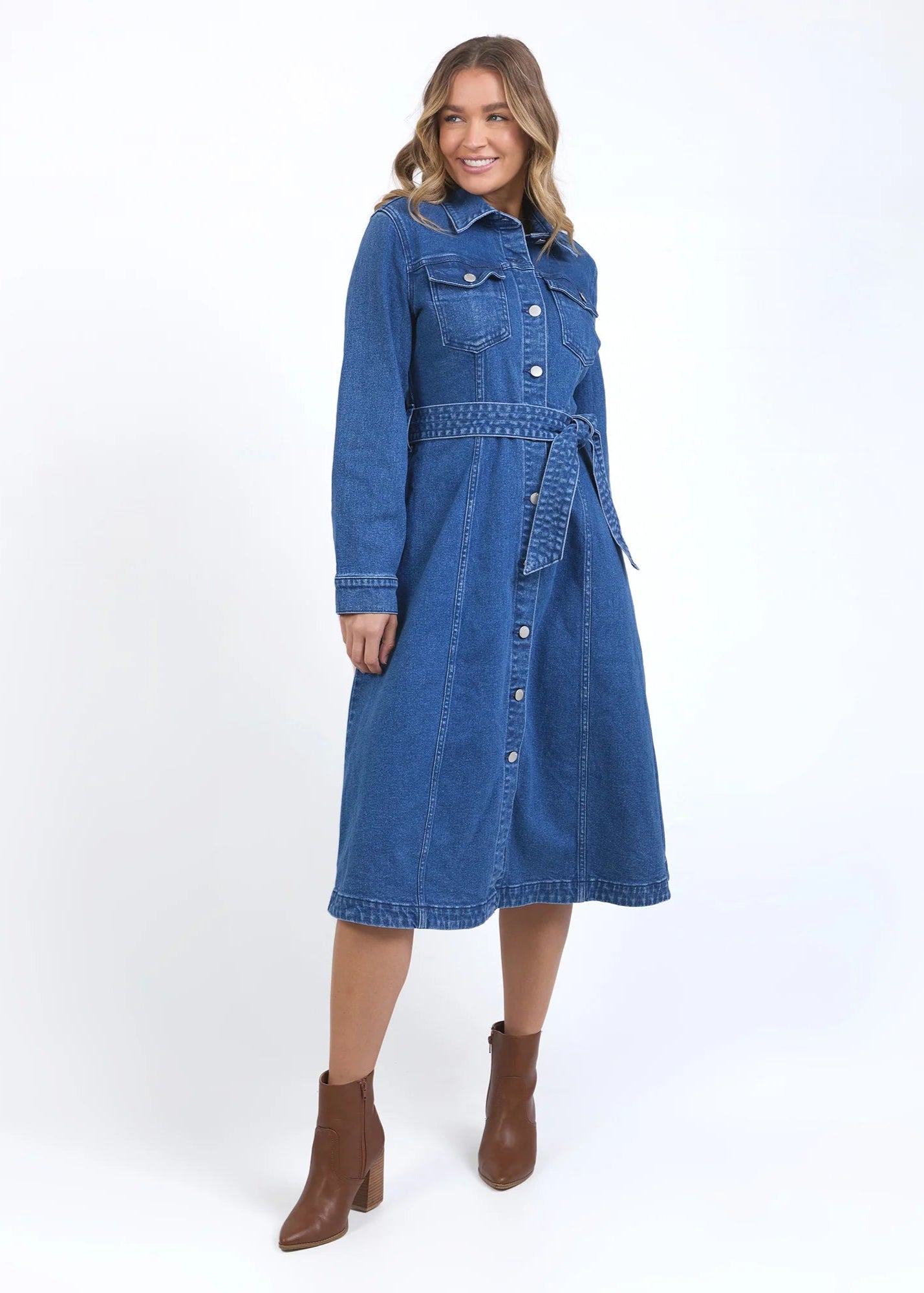 Genevieve Denim Dress ~ Blue