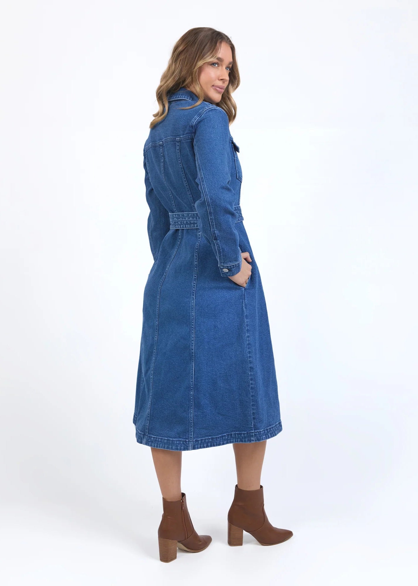 Genevieve Denim Dress ~ Blue