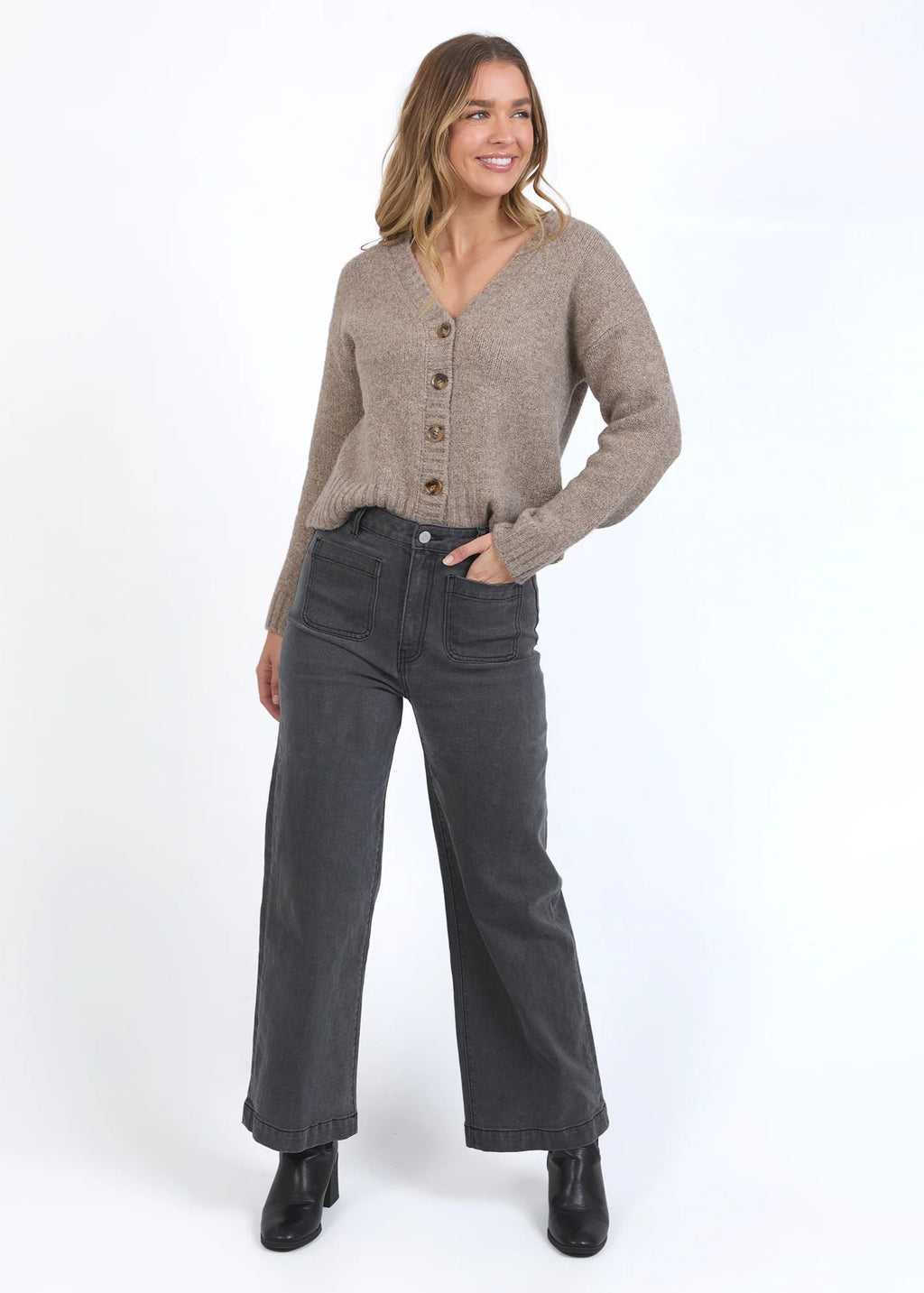 Jensen Button Cardi ~ Mushroom
